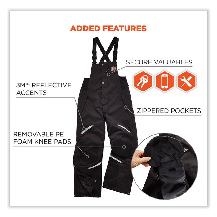 N-Ferno 6471 Thermal Bibs with 500D Nylon Shell, 3X-Large, Black