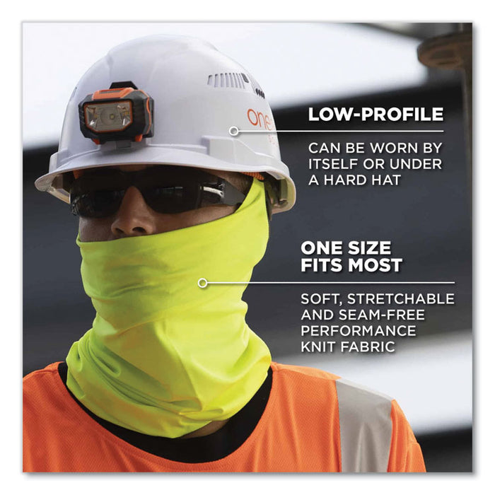 Chill-Its 6487 Cooling Performance Knit Multi-Band, Polyester/Spandex, One Size Fits Most, Hi-Vis Lime
