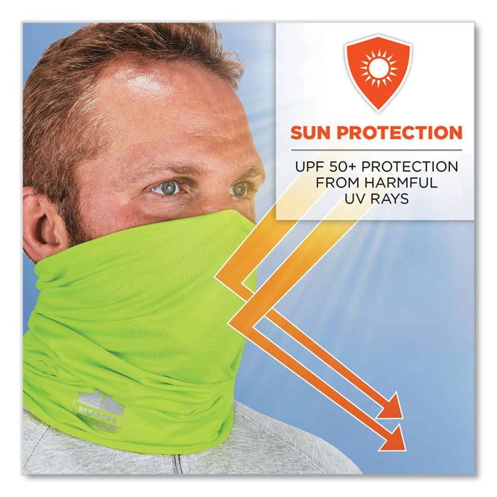 Chill-Its 6487 Cooling Performance Knit Multi-Band, Polyester/Spandex, One Size Fits Most, Hi-Vis Lime