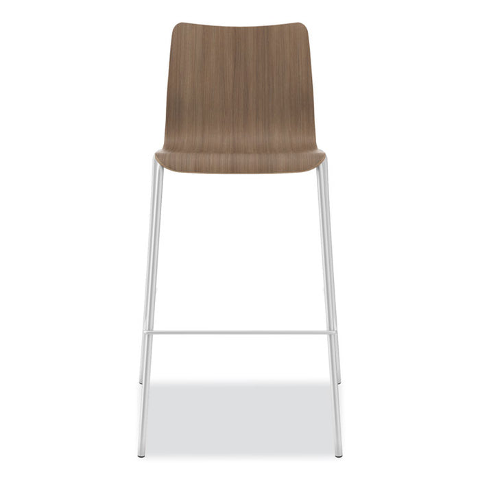 Ruck Laminate Stool, Supports up to 300 lb, 30" Seat Height, Pinnacle Seat/Back, Silver Frame
