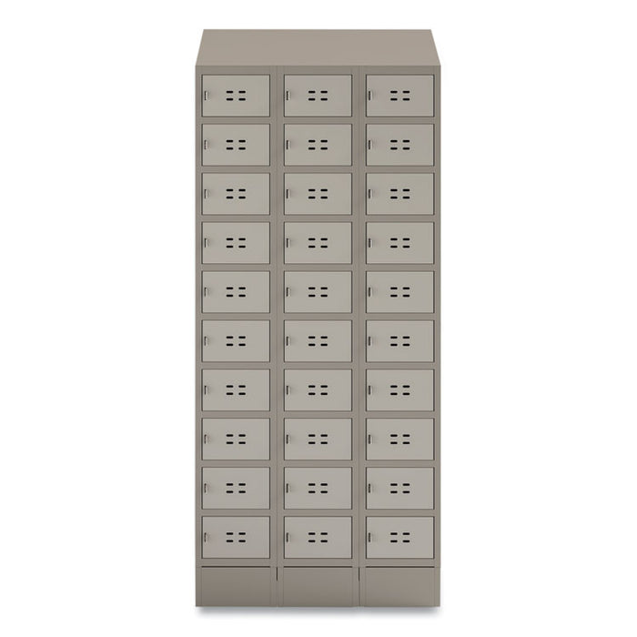Triple Sloped Metal Locker Hood Addition, 36w x 18d x 6h, Tan