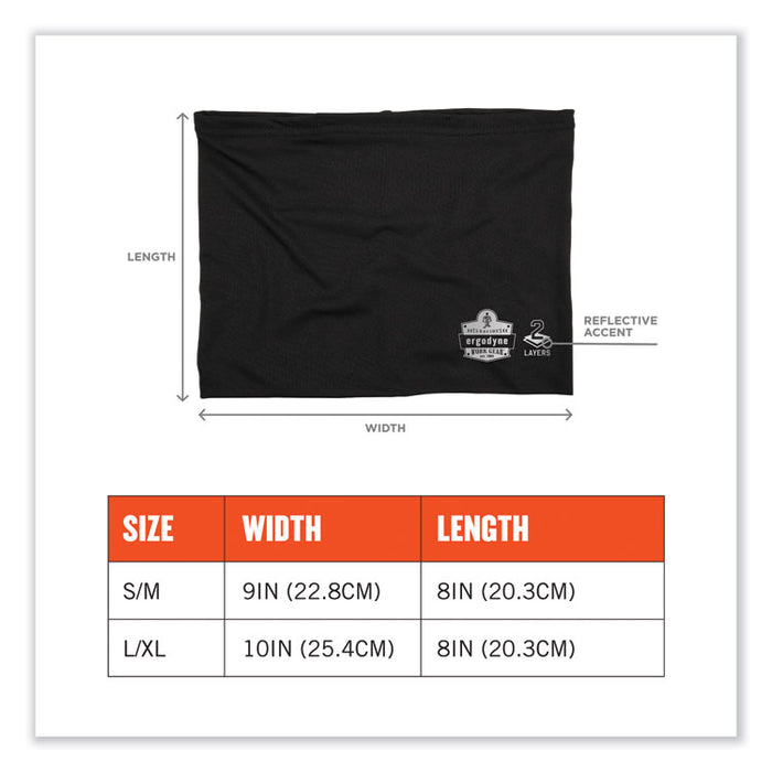 Chill-Its 6489 2-Layer Cooling Performance Knit Multi-Band, Polyester/Spandex, Small/Medium, Black