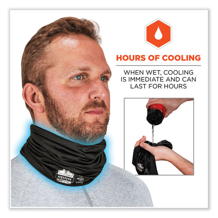 Chill-Its 6489 2-Layer Cooling Performance Knit Multi-Band, Polyester/Spandex, Small/Medium, Black
