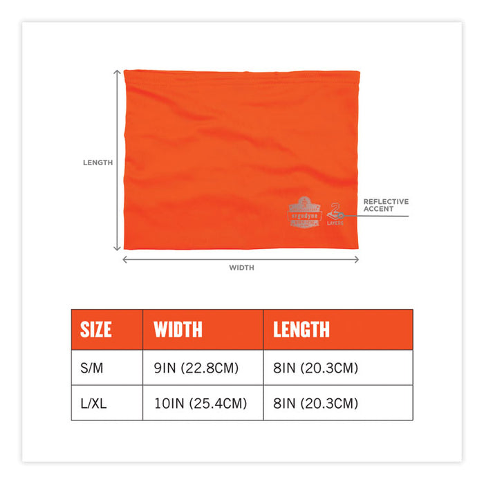 Chill-Its 6489 2-Layer Cooling Performance Knit Multi-Band, Polyester/Spandex, Large/X-Large, Hi-Vis Orange