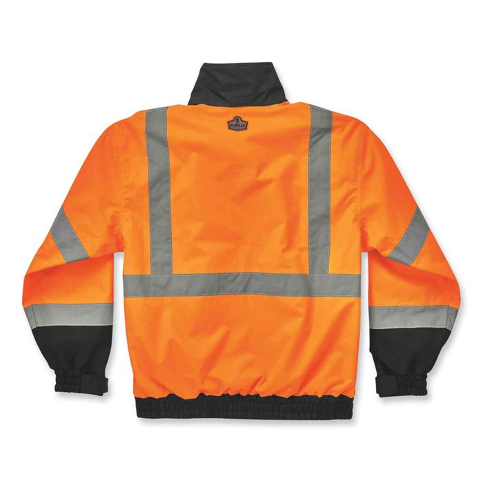 GloWear 8379 Class 3 Hi-Vis Fleece Lined Bomber Jacket, Orange, Small