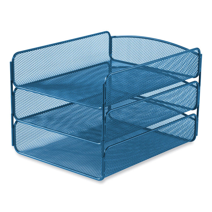 Onyx Triple Tray, 3 Sections, Letter Size Files, 9.25 x 11.75 x 8, Blue