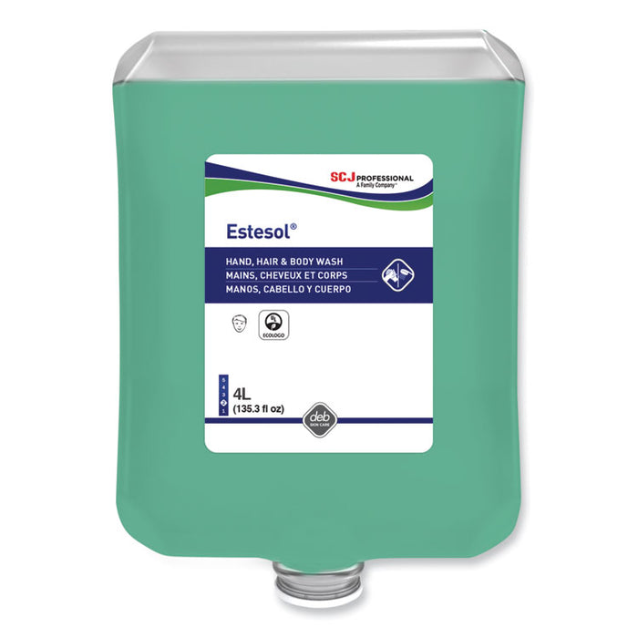 Estesol Hand, Hair and Body Cleaner Manual Cartridge, Rainforest Scent, 4 L, 4/Carton