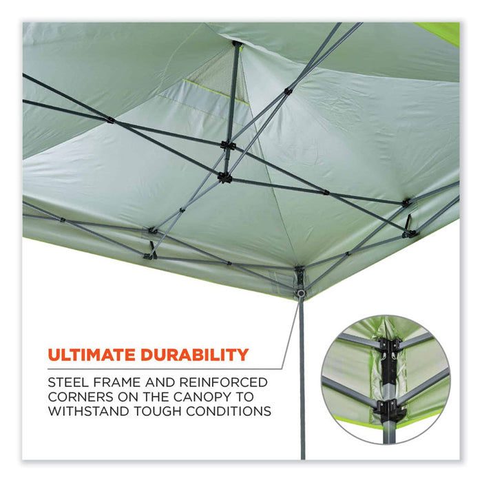 Shax 6000 Heavy-Duty Pop-Up Tent, Single Skin, 10 ft x 10 ft, Polyester/Steel, Lime