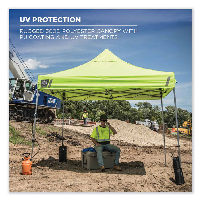 Shax 6000 Heavy-Duty Pop-Up Tent, Single Skin, 10 ft x 10 ft, Polyester/Steel, Lime