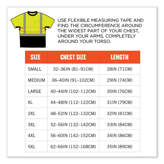 GloWear 8283BK Class 2 Lightweight Performance Hi-Vis T-Shirt, Small, Lime