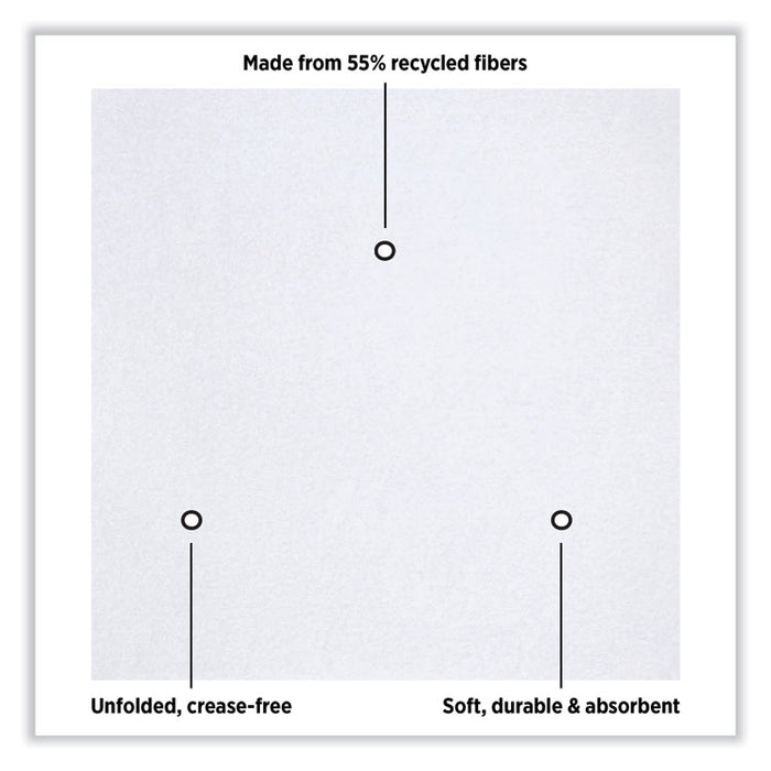 Linen-Like Natural Flat Pack Napkin, 16 x 16, White, 1,200/Carton