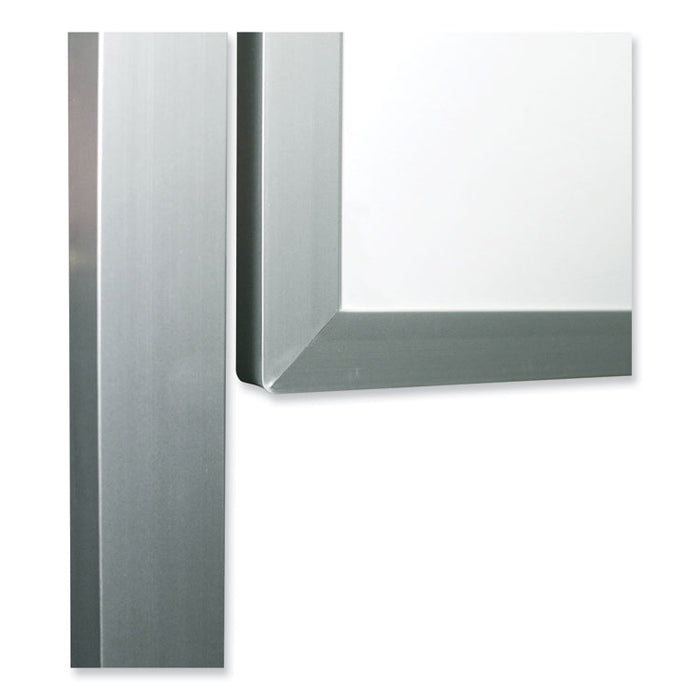 Reversible Magnetic Porcelain Whiteboard with Aluminum Frame, 53.25" x 72.25", White Surface, Satin Aluminum Frame