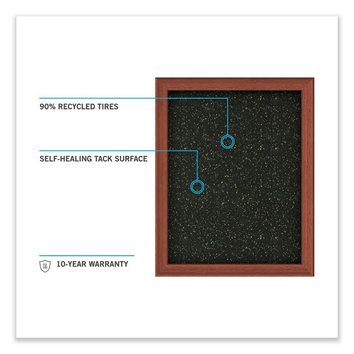 Aluminum-Frame Recycled Rubber Bulletin Boards, 60.5" x 36.5", Confetti Surface, Satin Aluminum Frame