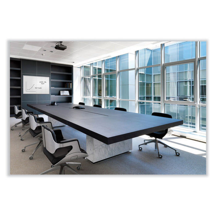 Magnetic Porcelain Whiteboard with Aluminum Frame, 36.5" x 60.5", White Surface, Satin Aluminum Frame