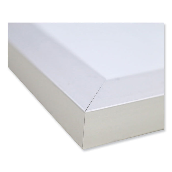 Non-Magnetic Whiteboard with Aluminum Frame, 24" x 17.81", White Surface, Satin Aluminum Frame