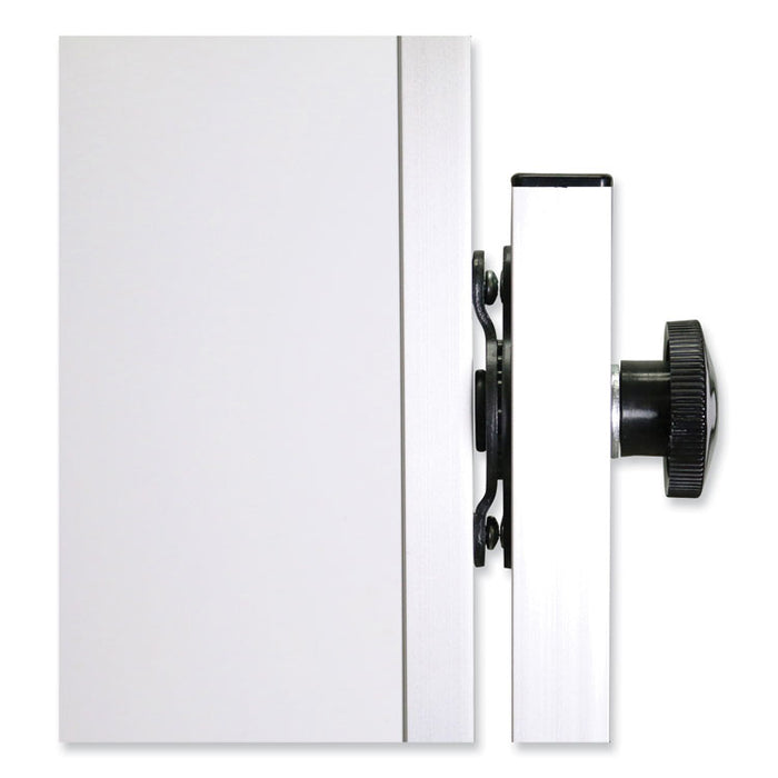 Reversible Magnetic Porcelain Whiteboard with Aluminum Frame, 101.25" x 78.25", White Surface, Satin Aluminum Frame