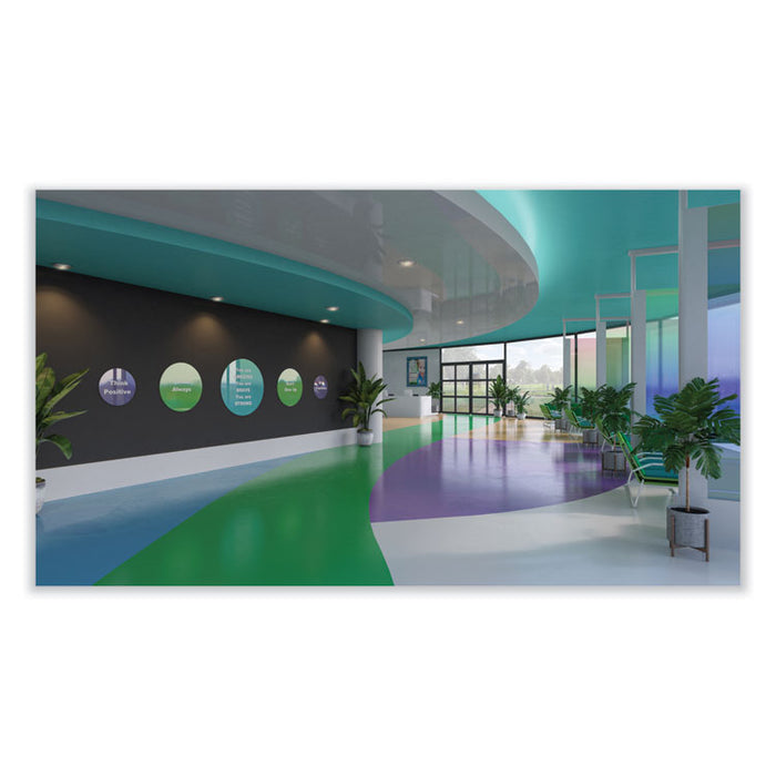 Coda Low Profile Circular Magnetic Glassboard, 36" x 36", White Surface