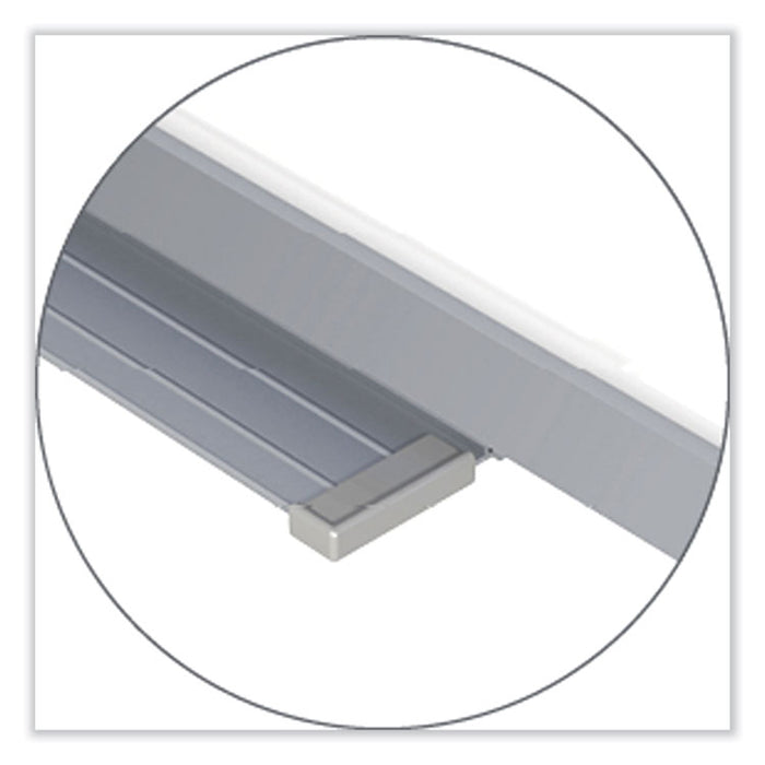 In/Out Magnetic Whiteboard, Personnel In/Out Tracking Chart, 96.5" x 48.5", White/Gray Surface, Satin Aluminum Frame