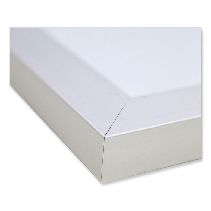 Magnetic Porcelain Whiteboard with Aluminum Frame, 120.5" x 48.5", White Surface, Satin Aluminum Frame