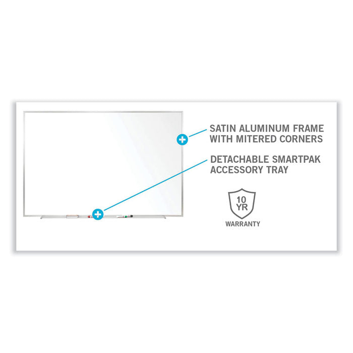 Non-Magnetic Whiteboard with Aluminum Frame, 60.63" x 48.47", White Surface, Satin Aluminum Frame
