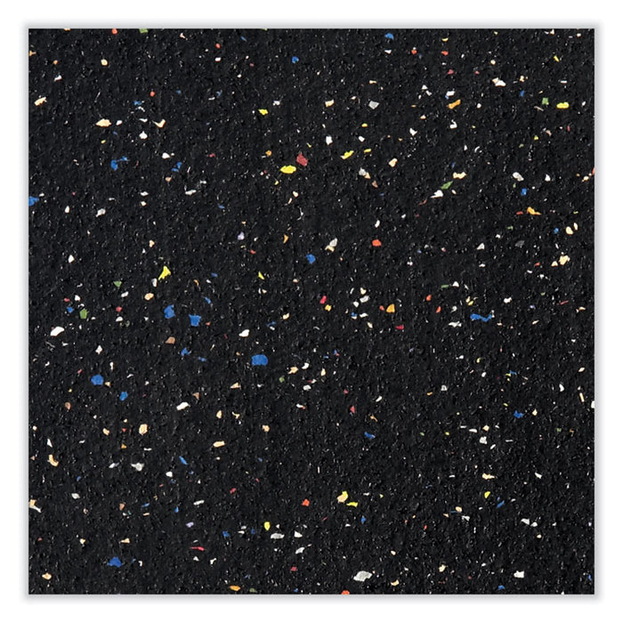 Aluminum-Frame Recycled Rubber Bulletin Boards, 144.5" x 48.5", Confetti Surface, Satin Aluminum Frame