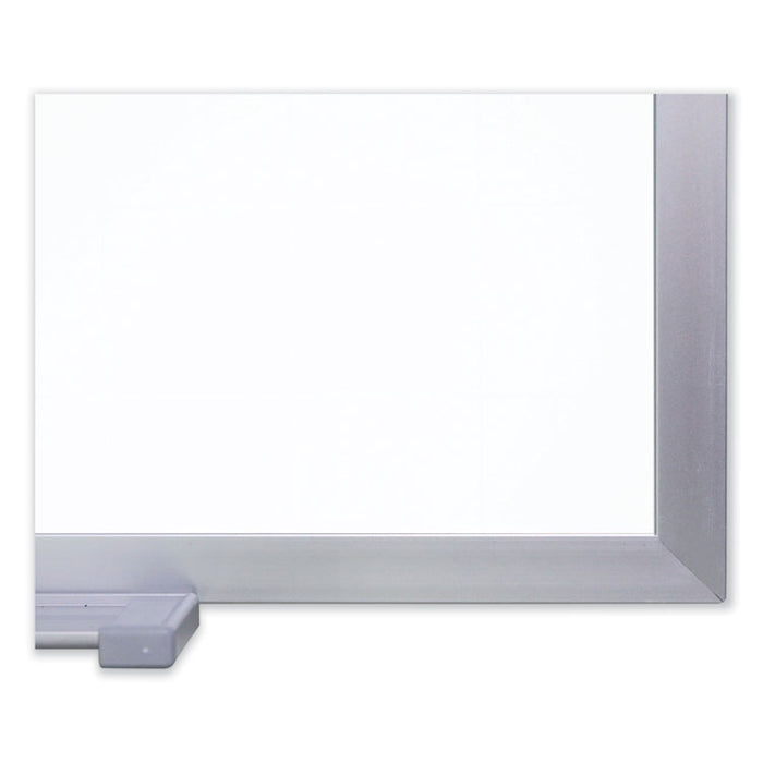 Magnetic Porcelain Whiteboard with Aluminum Frame, 96.5" x 48.5", White Surface, Satin Aluminum Frame