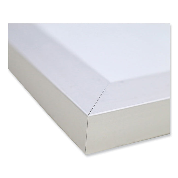 Magnetic Porcelain Whiteboard with Aluminum Frame, 60.5" x 48.5", White Surface, Satin Aluminum Frame