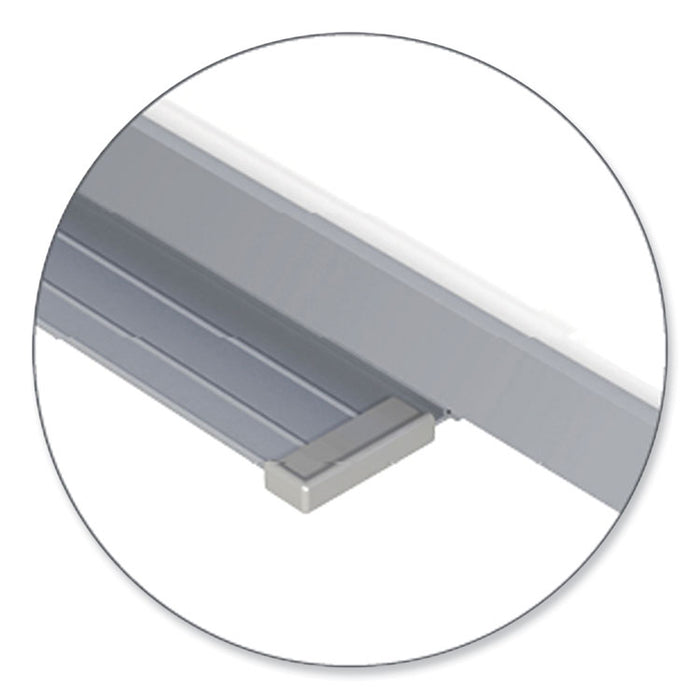 1 x 1 Grid Magnetic Whiteboard, 72.5" x 48.5", White/Gray Surface, Satin Aluminum Frame