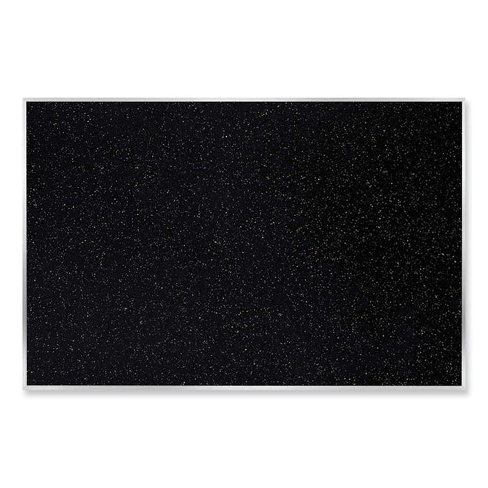 Aluminum-Frame Recycled Rubber Bulletin Boards, 144.5" x 48.5", Confetti Surface, Satin Aluminum Frame