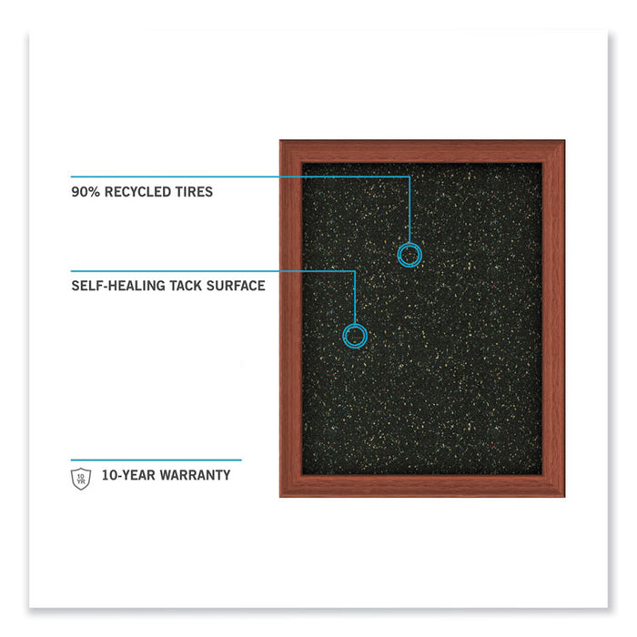 Aluminum-Frame Recycled Rubber Bulletin Boards, 36" x 24", Confetti Surface, Satin Aluminum Frame