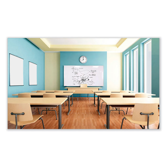 Magnetic Porcelain Whiteboard with Aluminum Frame, 48.5" x 48.5", White Surface, Satin Aluminum Frame