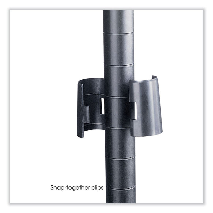 Industrial Add-On Unit, Four-Shelf, 48w x 24d x 72h, Steel, Black