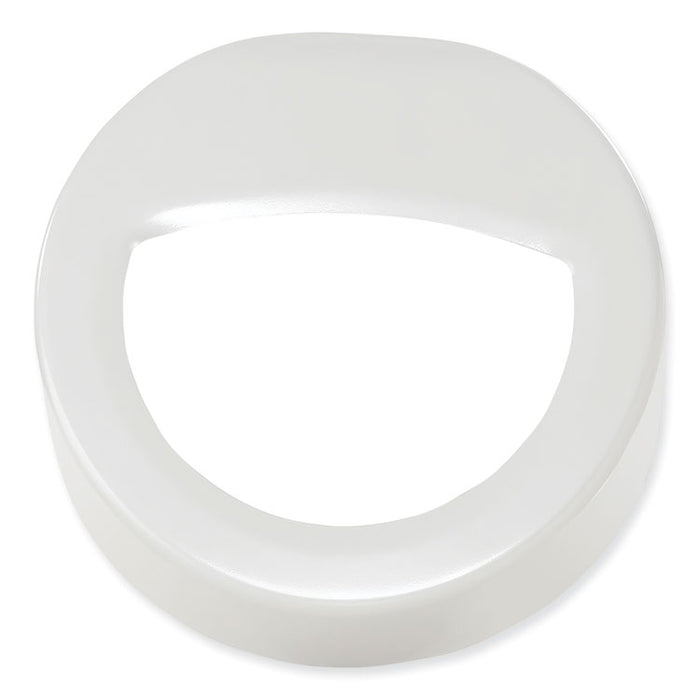 Open Top Round Waste Receptacle, 30 gal, Steel, White