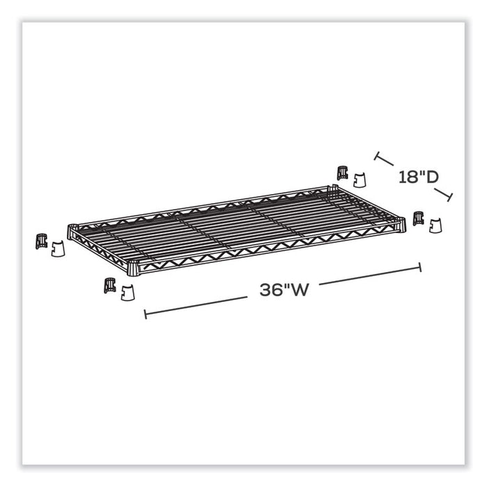 Commercial Extra Shelf Pack, 36w x 18d x 1h, Steel, Black, 2/Pack