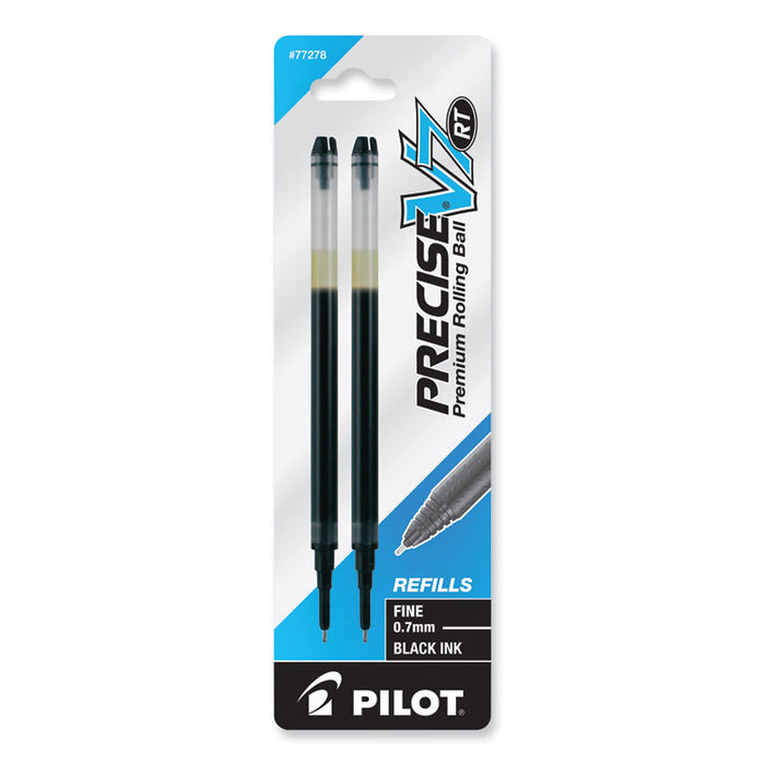 Refill for Pilot Precise V7 RT Rolling Ball, Fine Conical Tip, Black Ink, 2/Pack