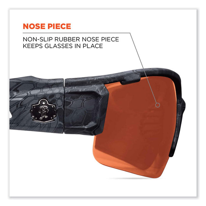 Skullerz Dagr Safety Glasses, Black Half Frame, Copper Single Lens