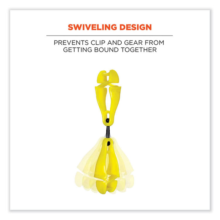 Squids 3420 Dual Clip Swivel Glove Clip Holder, 1 x 0.6 x 5.5, Acetal Copolymer, Lime