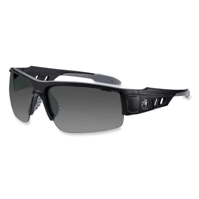 Skullerz Dagr Safety Glasses, Matte Black Half Frame, Smoke Single Lens