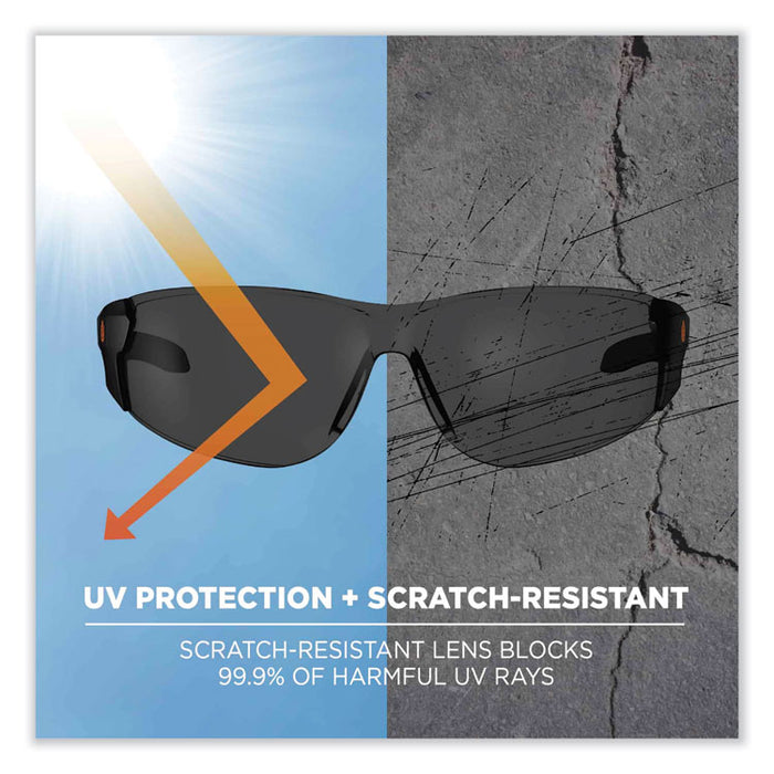 Skullerz Saga Frameless Safety Glasses, Fog-Off Technology, Frameless, Smoke Single Lens