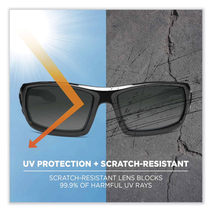 Skullerz Odin Safety Glasses, Black Full Frame, Polarized Smoke Dual Lens