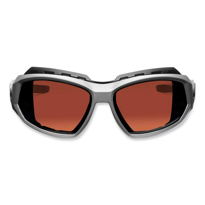 Skullerz Loki Safety Glasses/Goggles, Matte Gray Full Frame, Polarized Copper Dual Lens