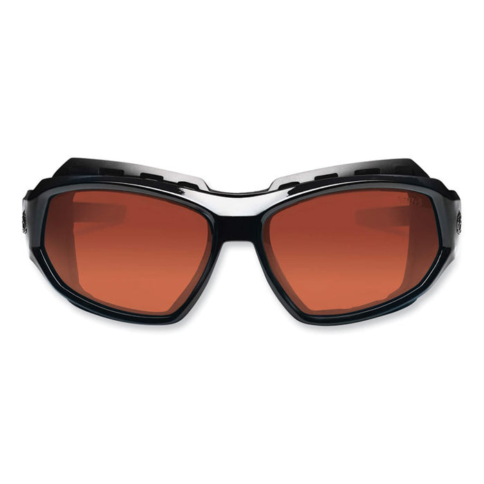 Skullerz Loki Safety Glasses/Goggles, Black Full Frame, Polarized Copper Dual Lens