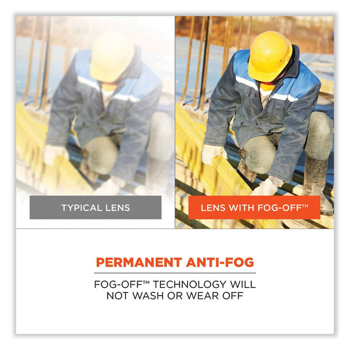 Skullerz Skoll Safety Glasses, Fog-Off Technology, Matte Black Half Frame, Smoke Single Lens