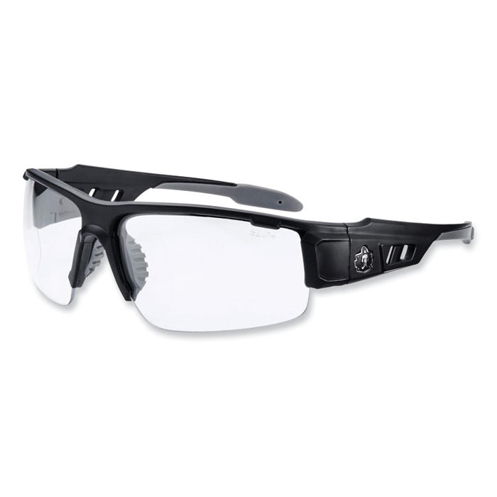 Skullerz Dagr Safety Glasses, Matte Black Half Frame, Clear Single Anti-Fog Lens