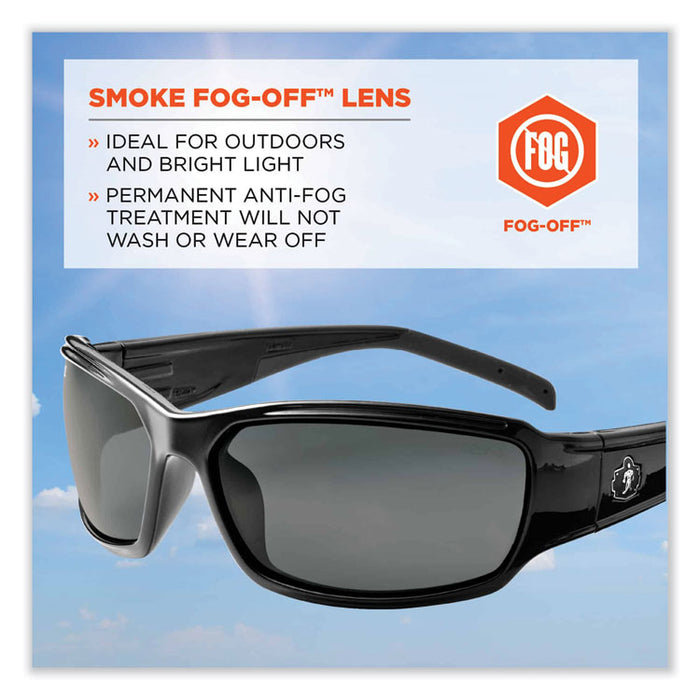 Skullerz Thor Safety Glasses, Black Full Frame, Smoke Dual Anti-Fog Lens
