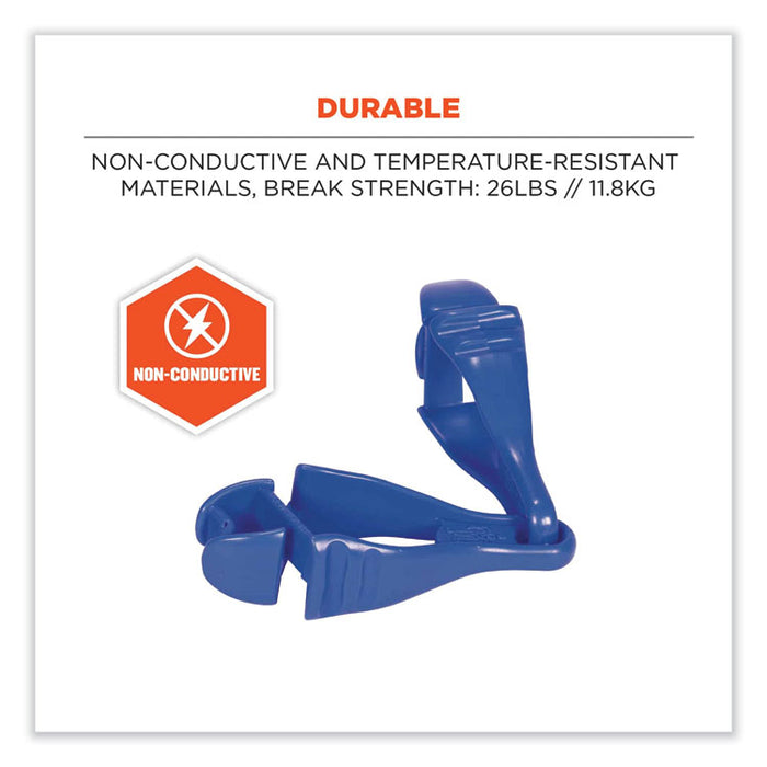 Squids 3400 Dual Clip Glove Clip Holder, 1 x 1 x 6.5, Acetal Copolymer, Blue