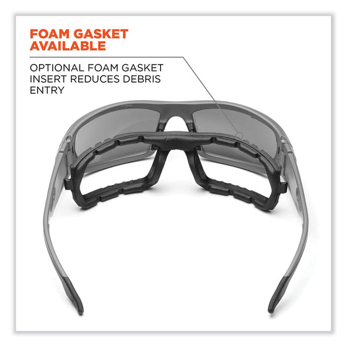 Skullerz Odin Safety Glasses, Matte Gray Full Frame, Polarized Smoke Dual Lens