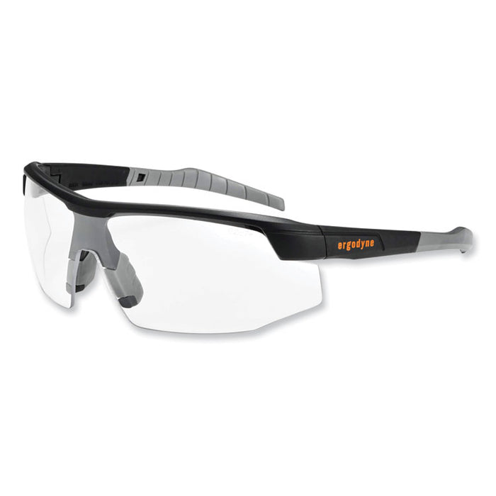 Skullerz Skoll Safety Glasses, Fog-Off Technology, Matte Black Half Frame, Clear Single Lens