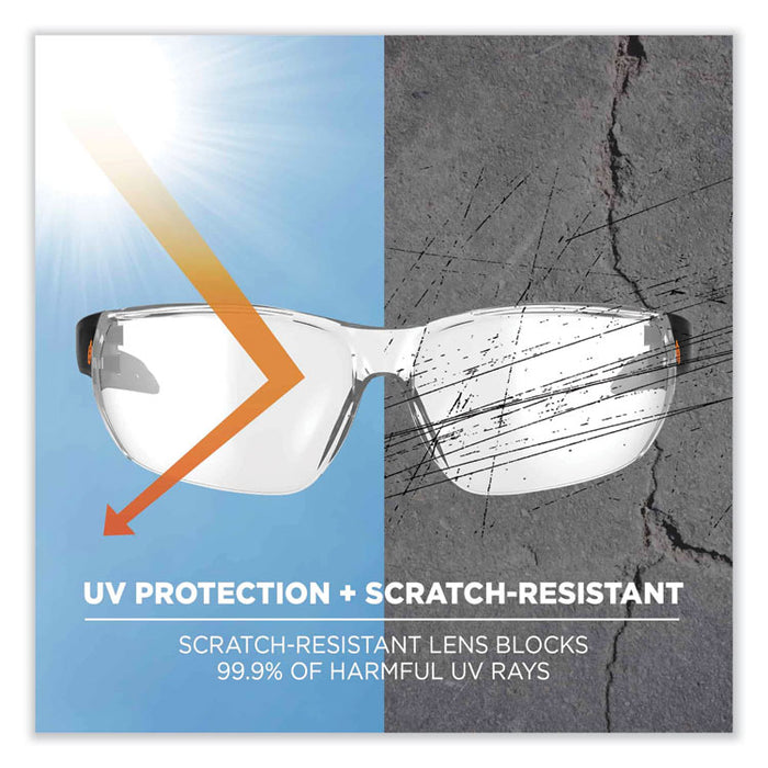 Skullerz Vali Frameless Safety Glasses, Fog-Off Technology, Frameless, Clear Single Lens