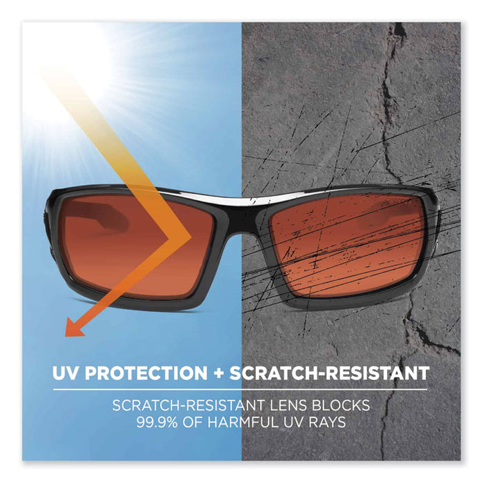 Skullerz Odin Safety Glasses, Black Full Frame, Copper Dual Lens
